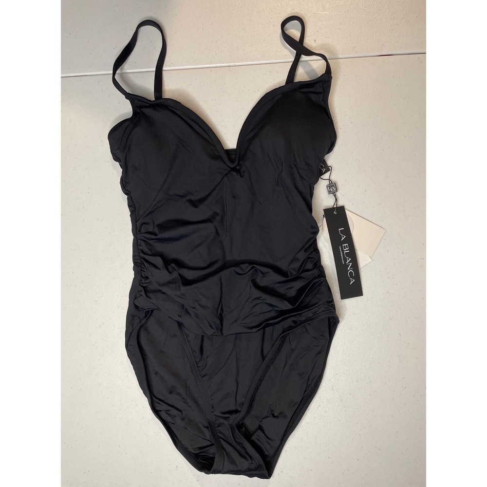 La Blanca Women's One Piece Swimsuit V-Wire Lingerie Tumnmy Control One Piece, 6